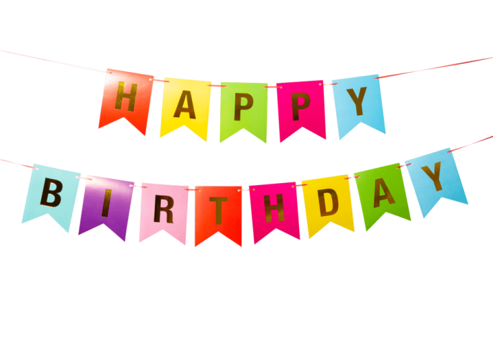 a birthday banner with the words happy birthday on it