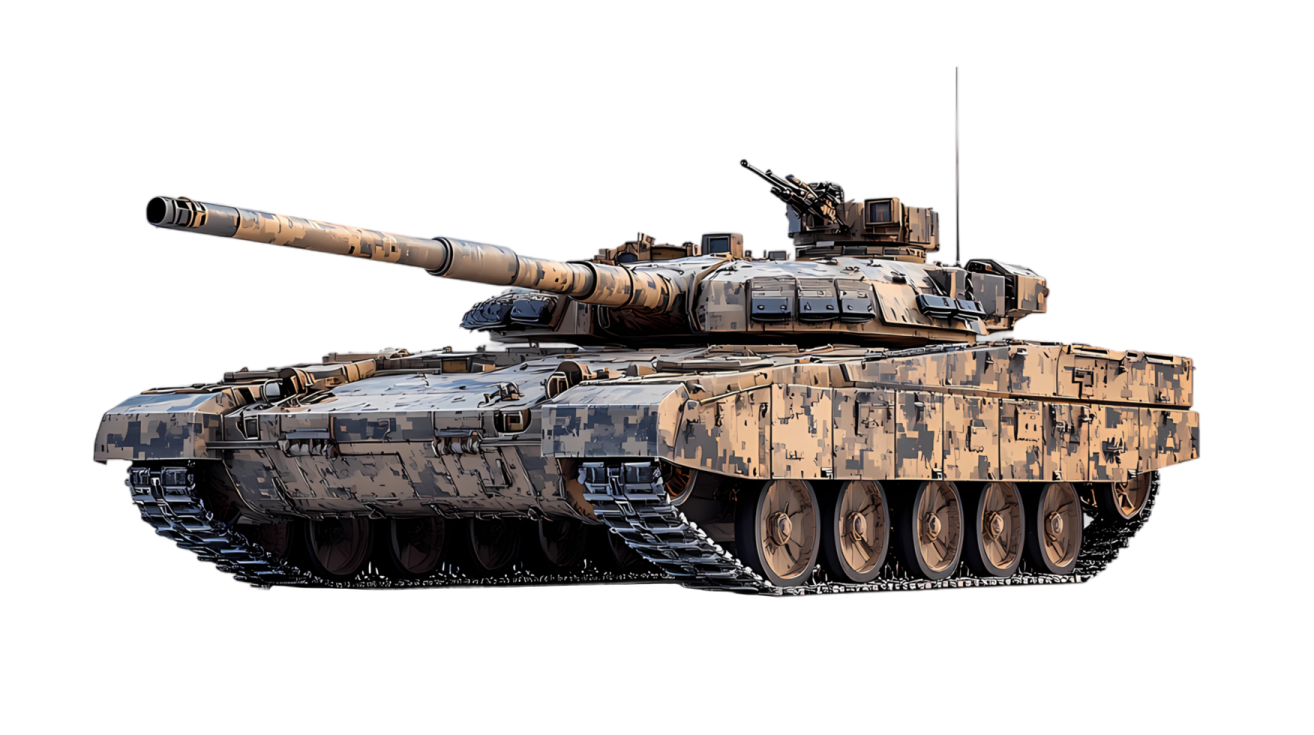 a military tank on a white background