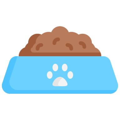 a blue bowl with a dog's paw