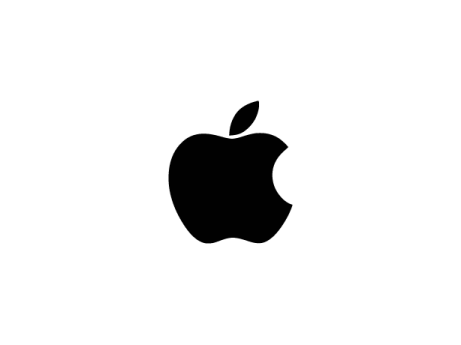 an apple logo on a white background