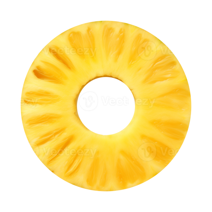 a sliced pineapple on a white background