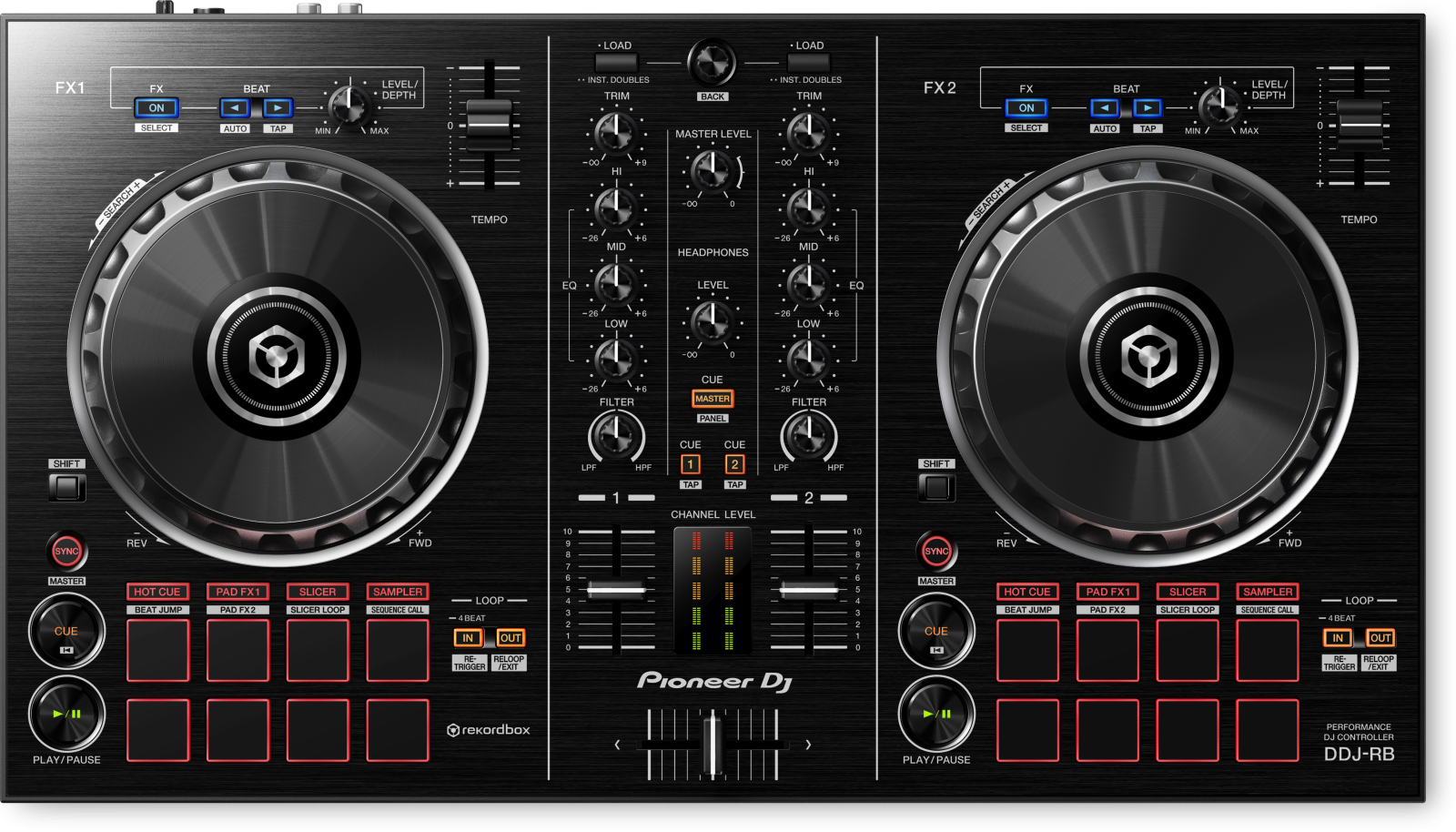 the pioneer dj controller is shown in this image