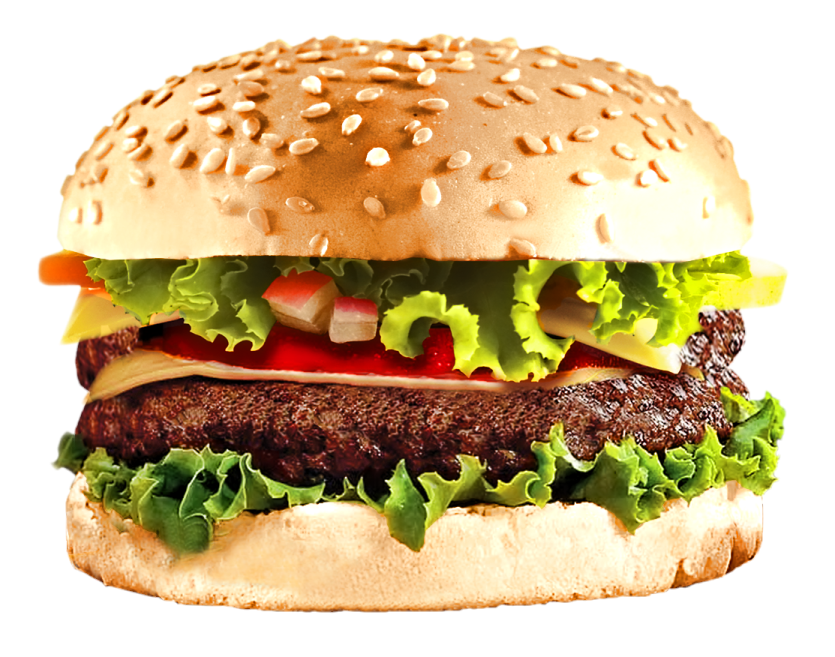 a hamburger on a white background