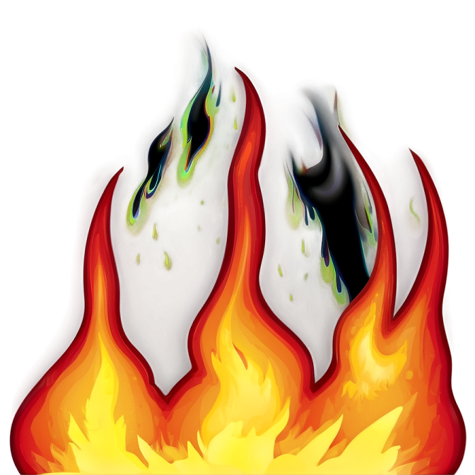 two fire flames on a white background