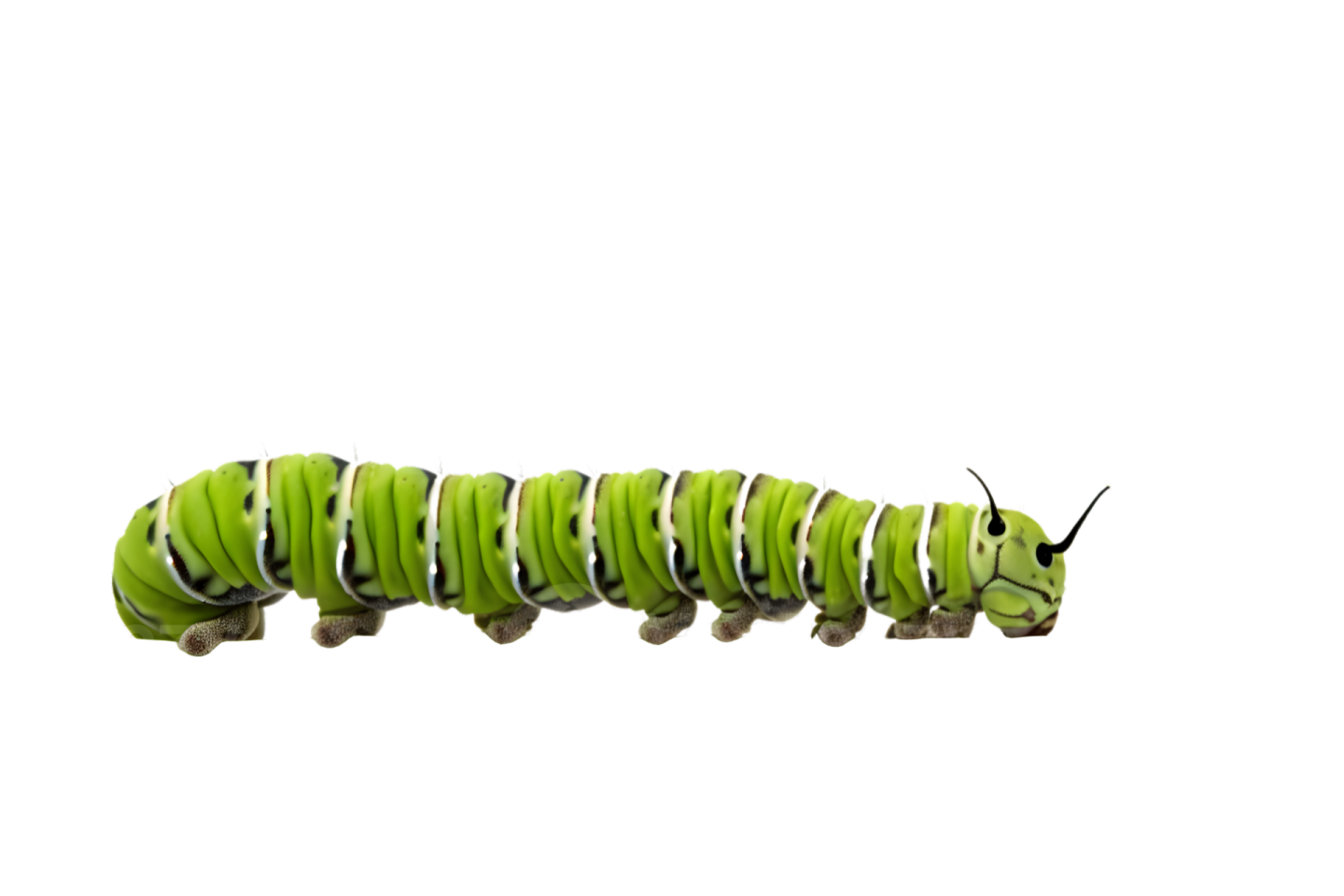 A green cater crawling on a leaf