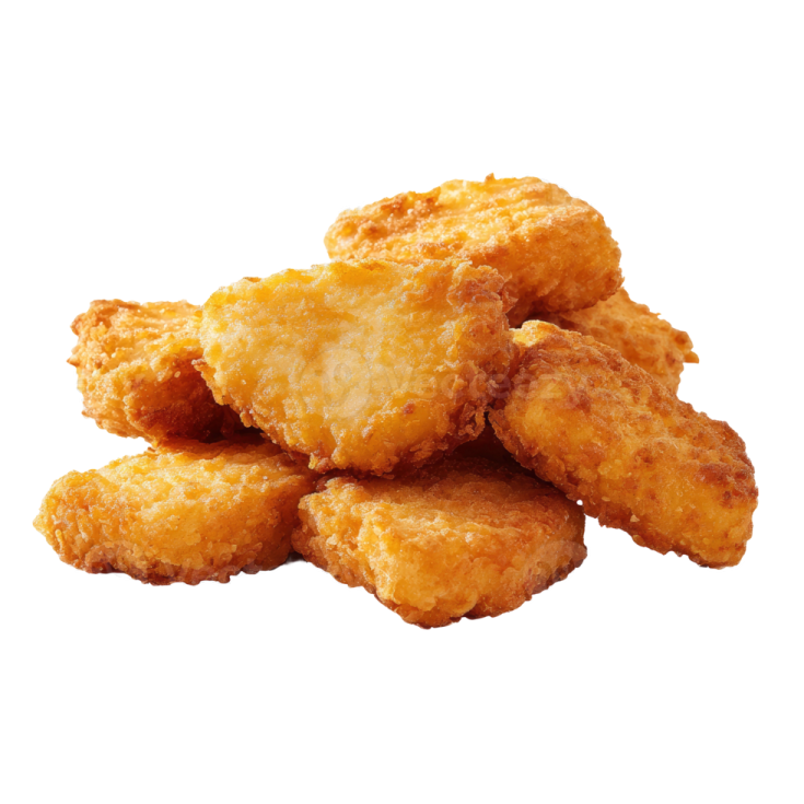 fried chicken nus on a white background