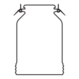 a black and white outline of a jar