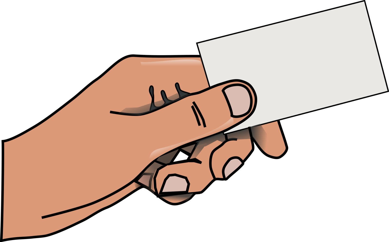 a hand holding a business card