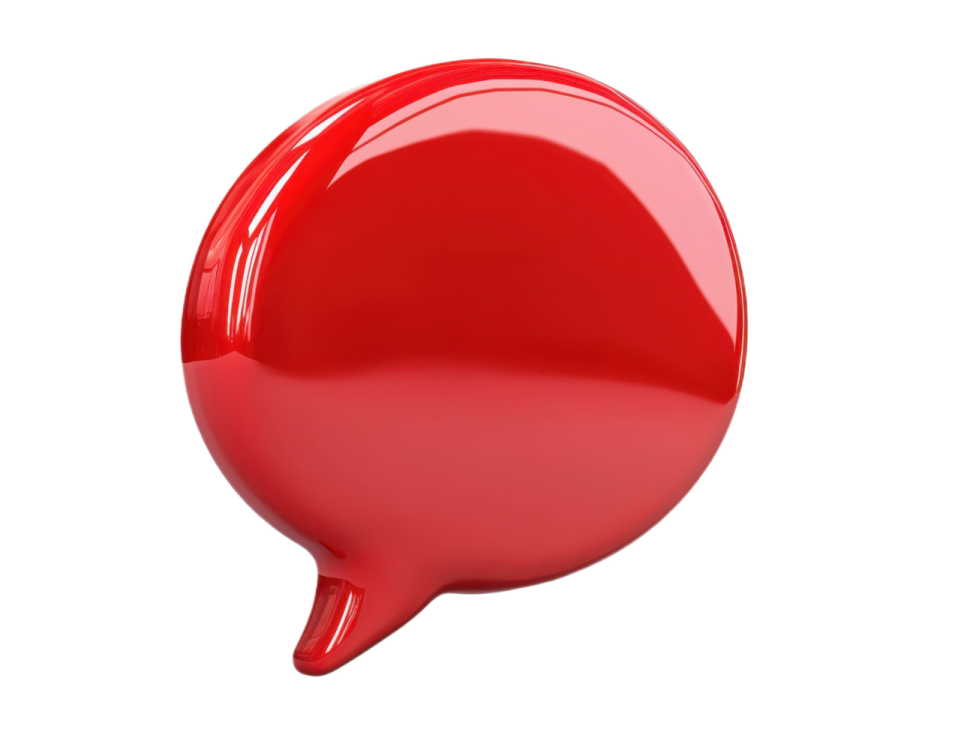 a red balloon on a white background