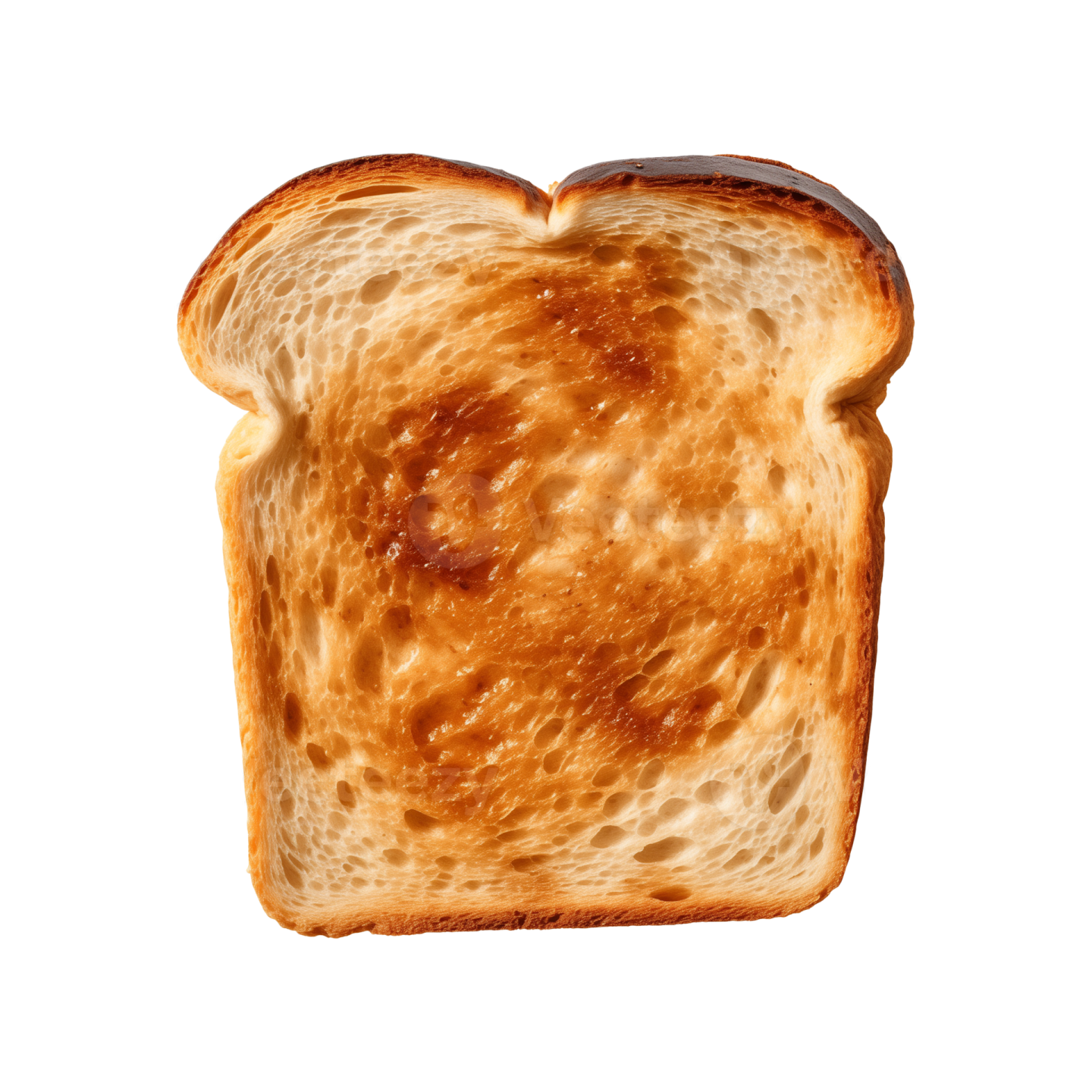 a piece of toasted bread on a white background