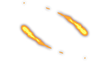a pair of meteors in the sky