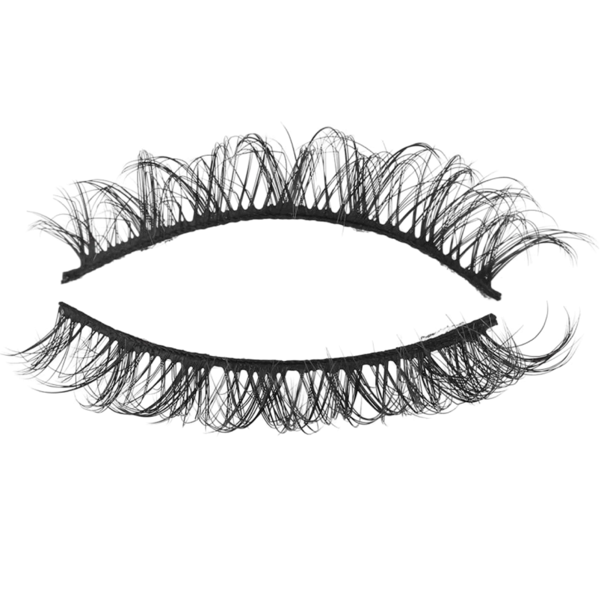 a pair of eyelashes on a white background