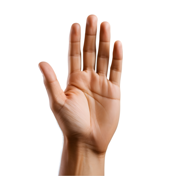 a person's hand in the air