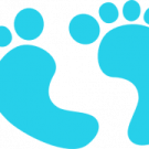a pair of footprints on a white background