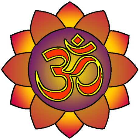 a lotus flower with the oma symbol