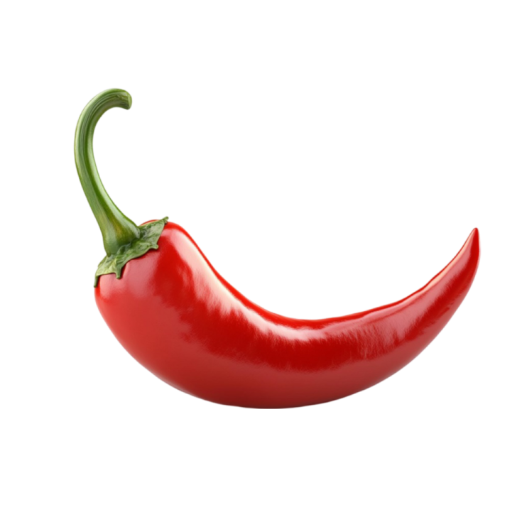 a red pepper on a white background