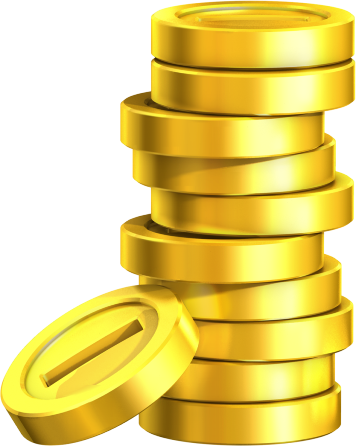 a stack of gold coins