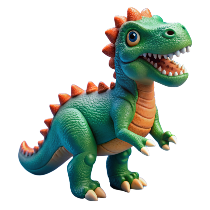 a toy dinosaur with its mouth open