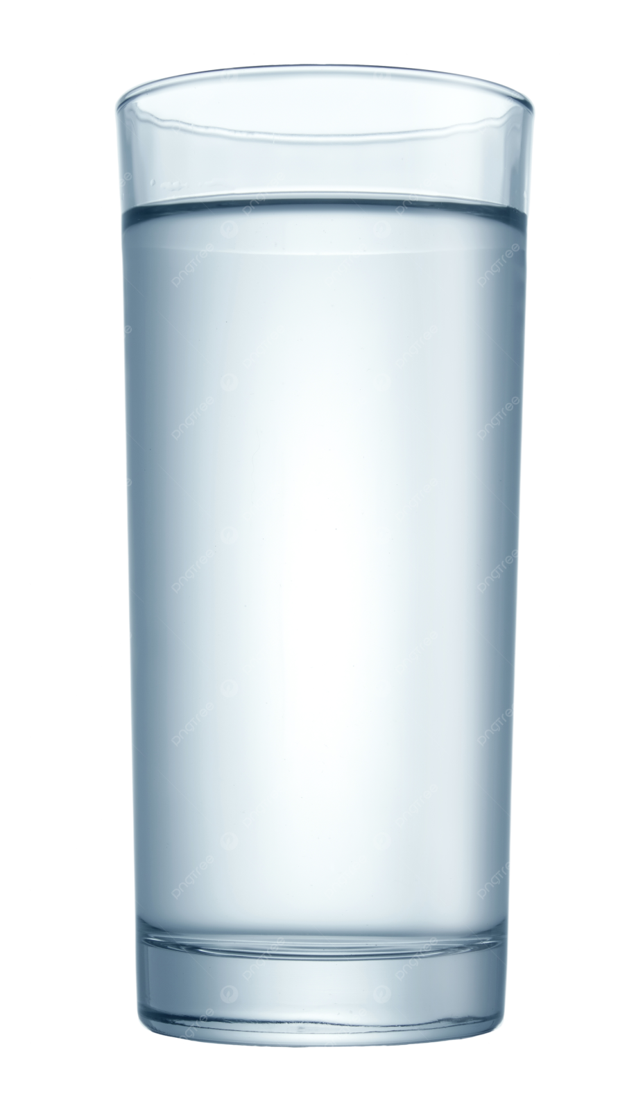 a glass of water on white background