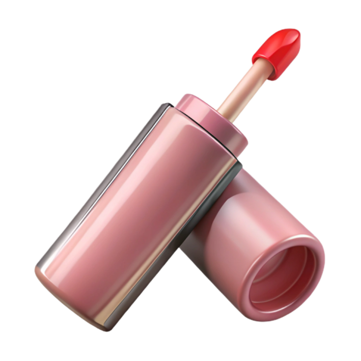 a close up of a lipstick on a white background