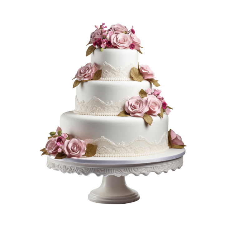 a white cake with pink flowers on top