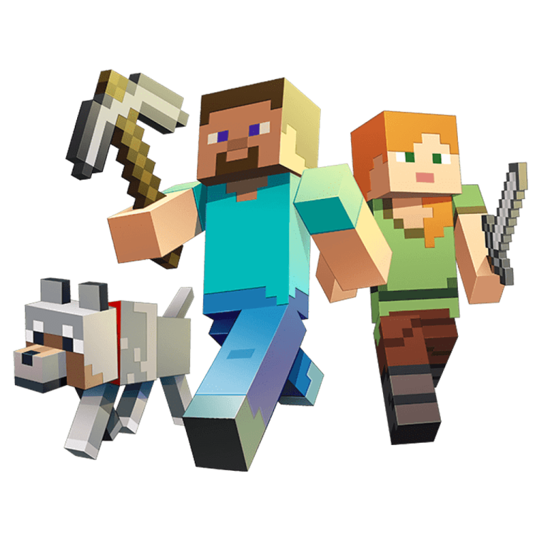 a group of minecraft characters