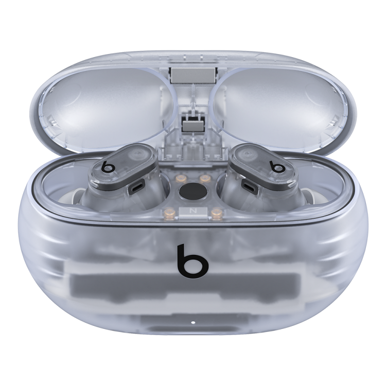 a pair of bluetooths in a silver case