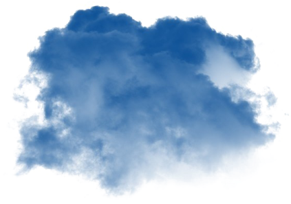 a blue cloud on a white background
