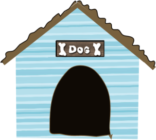 a dog house with the door open