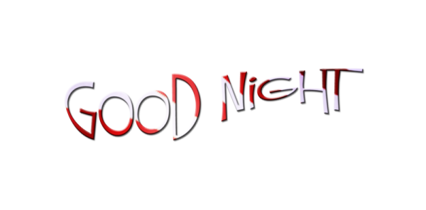 a white background with the word good night written in red