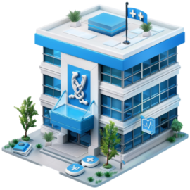 an illustration of a hospital building