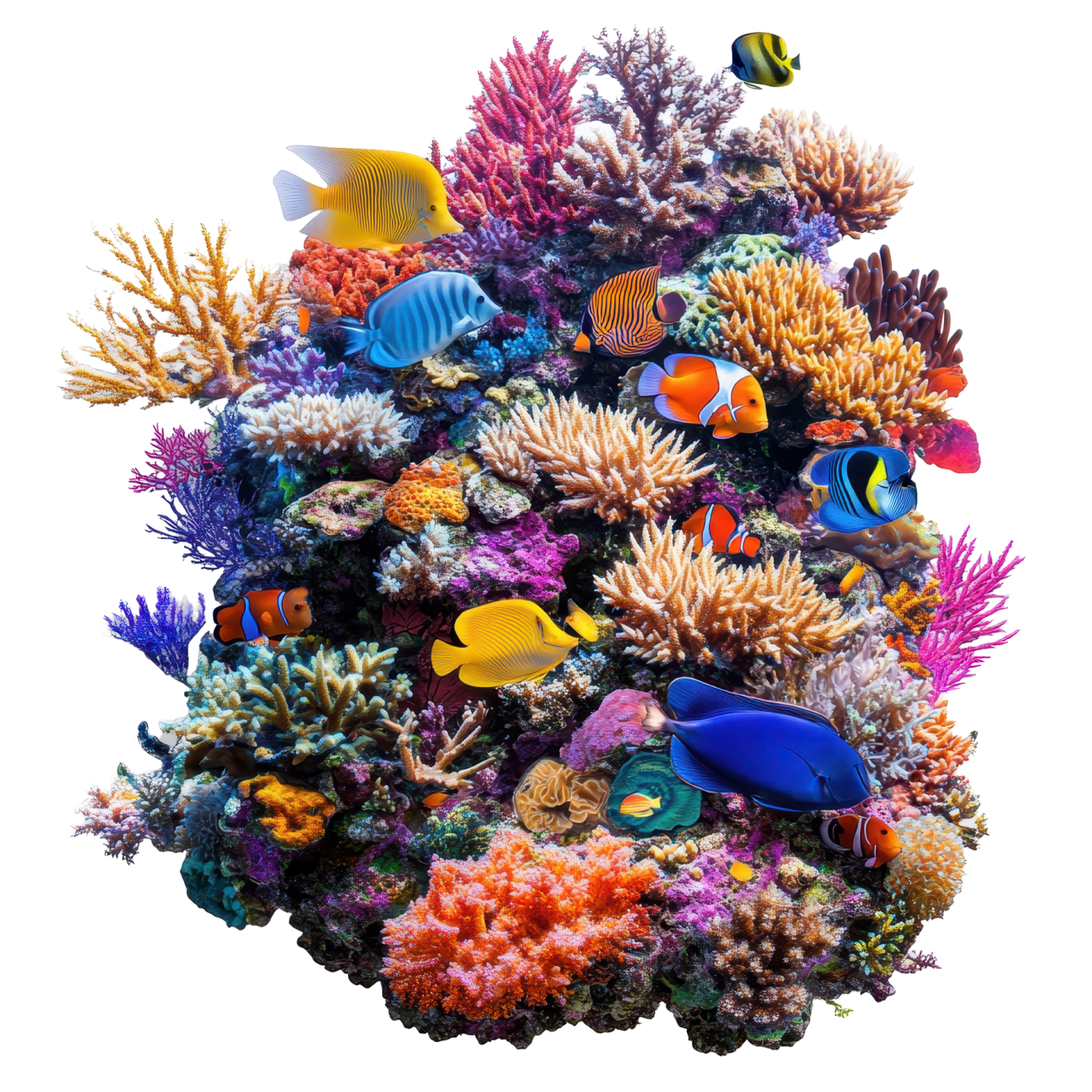 a coral reef with colorful fish and corals