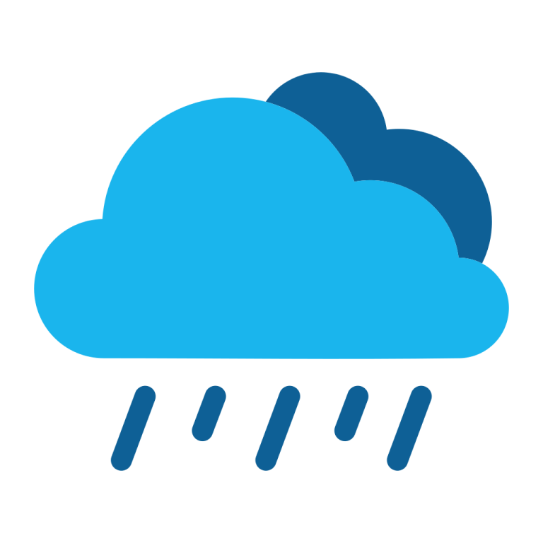 a blue cloud with rain on it