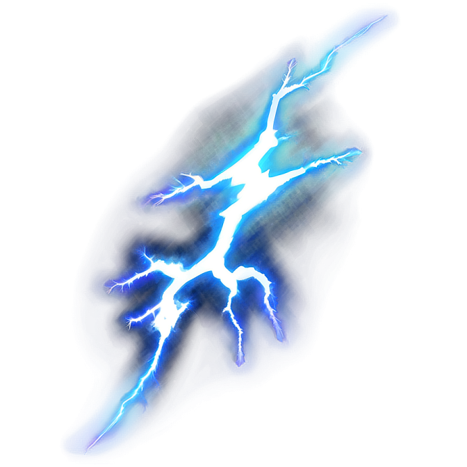 a blue lightning bolt on a white background