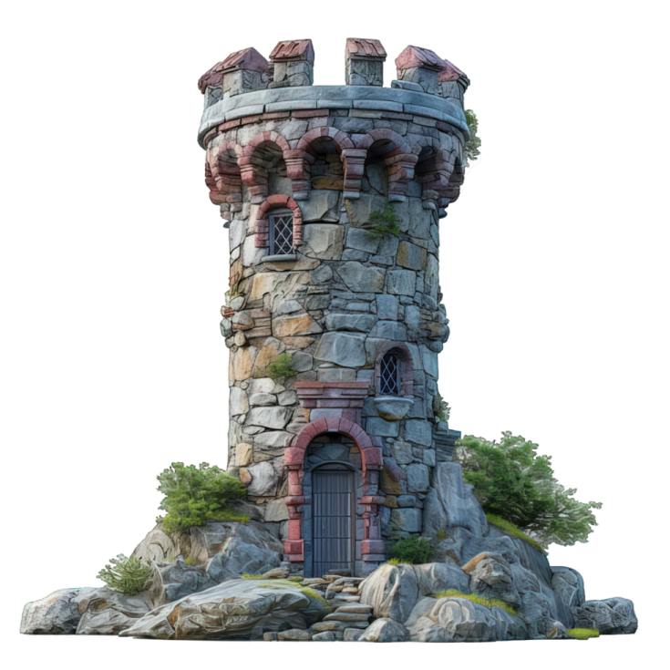 a small castle on top of a rock