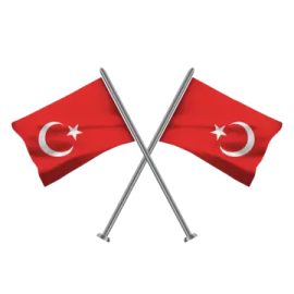 two turkish flags on a white background