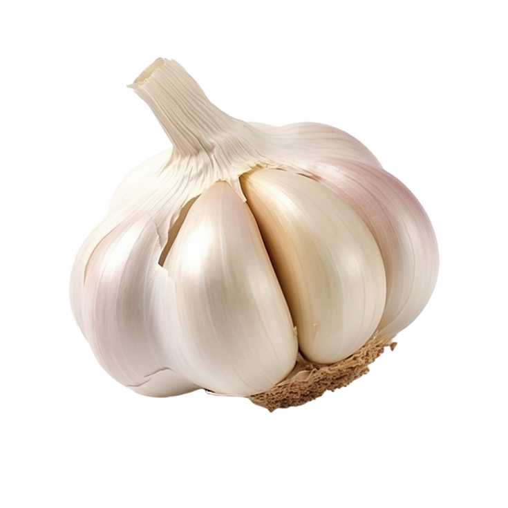 a garlic bulb on a white background