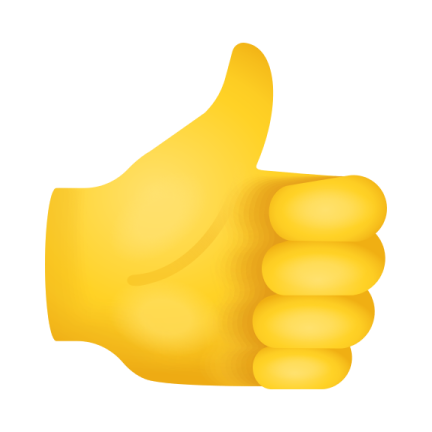 a thumbs up icon with a yellow thumb