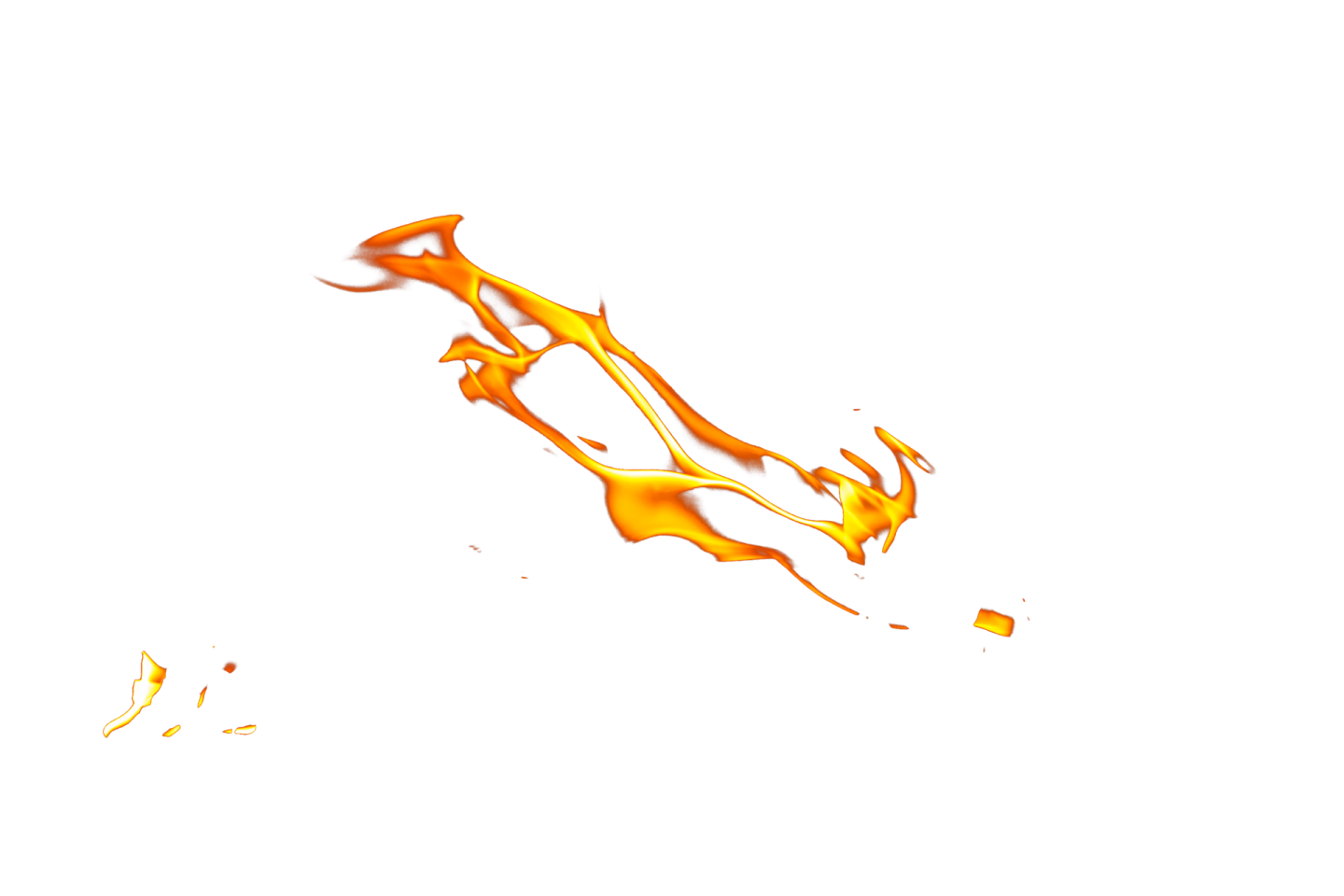 fire on a white background