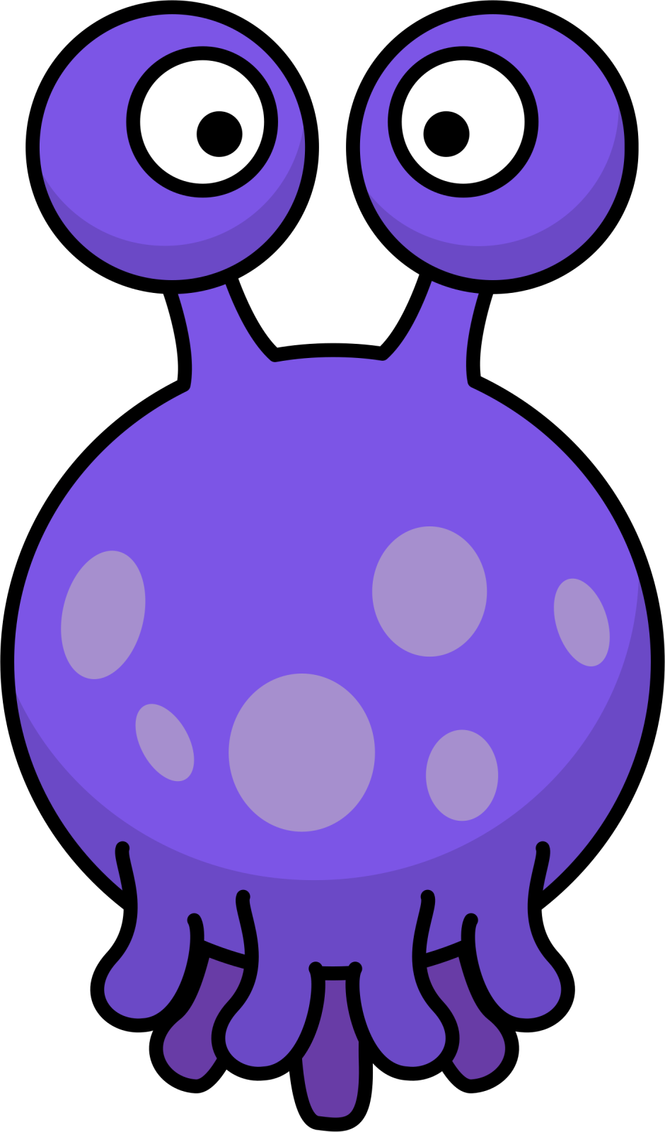 a purple octopus with big eyes