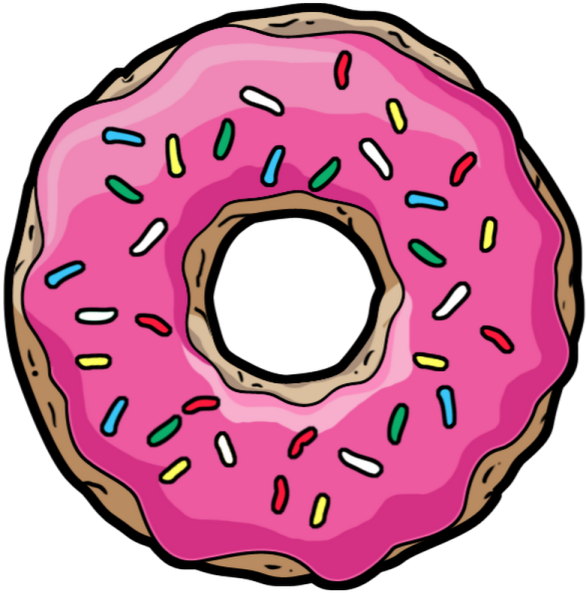 a pink donut with sprins on it