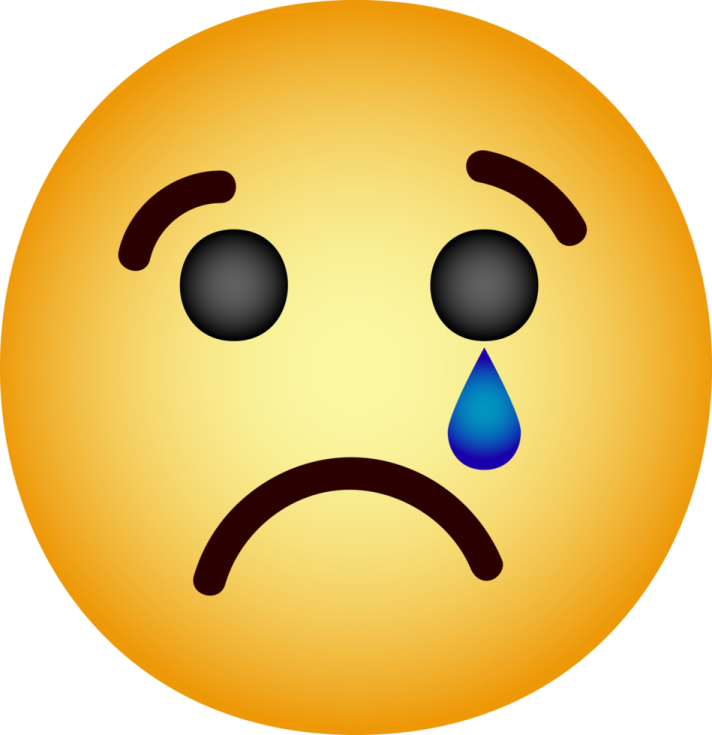 a yellow smiley face with tears and tears