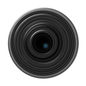 a camera lens on a white background