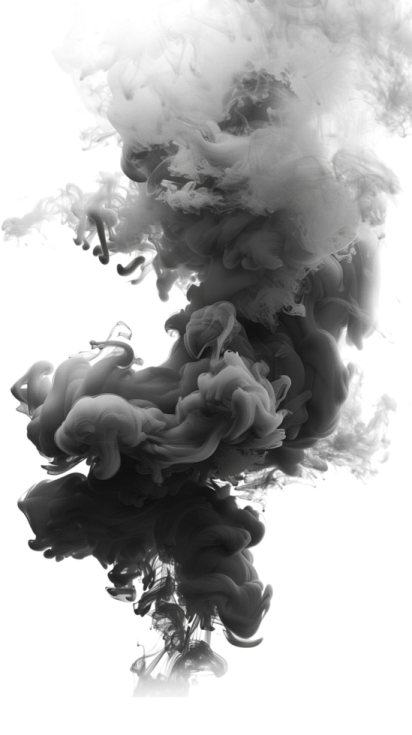 black and white smoke on a white background