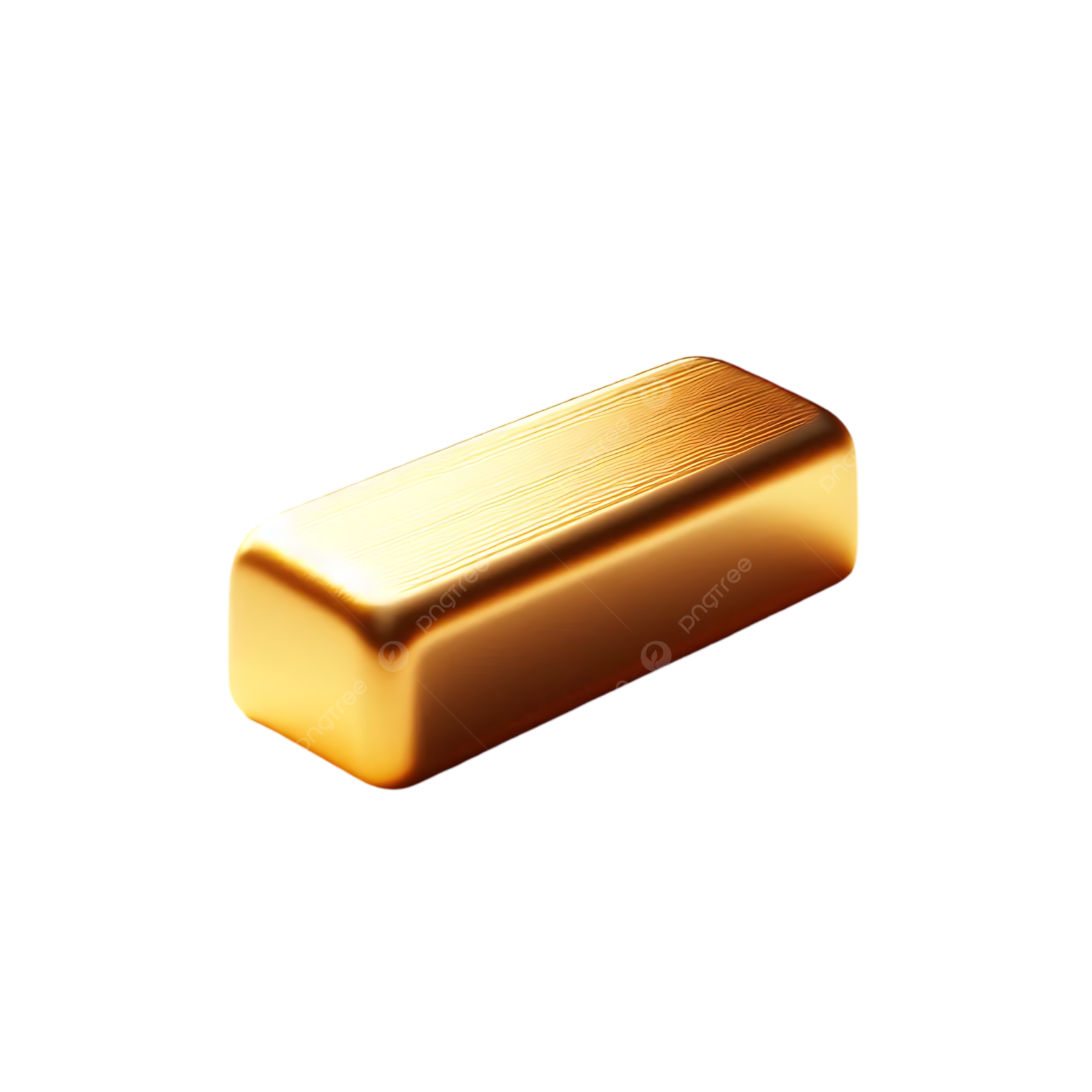 a gold bar on white background