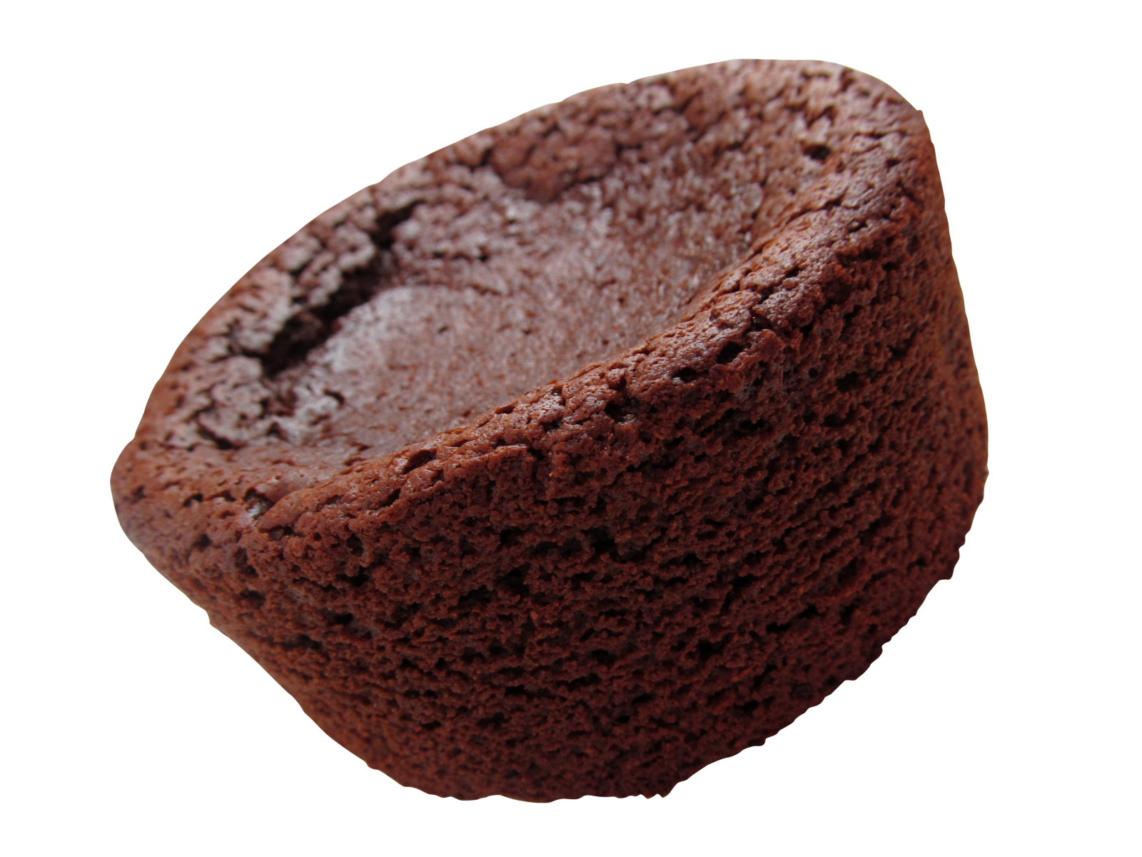 a chocolate cupcake on a white background