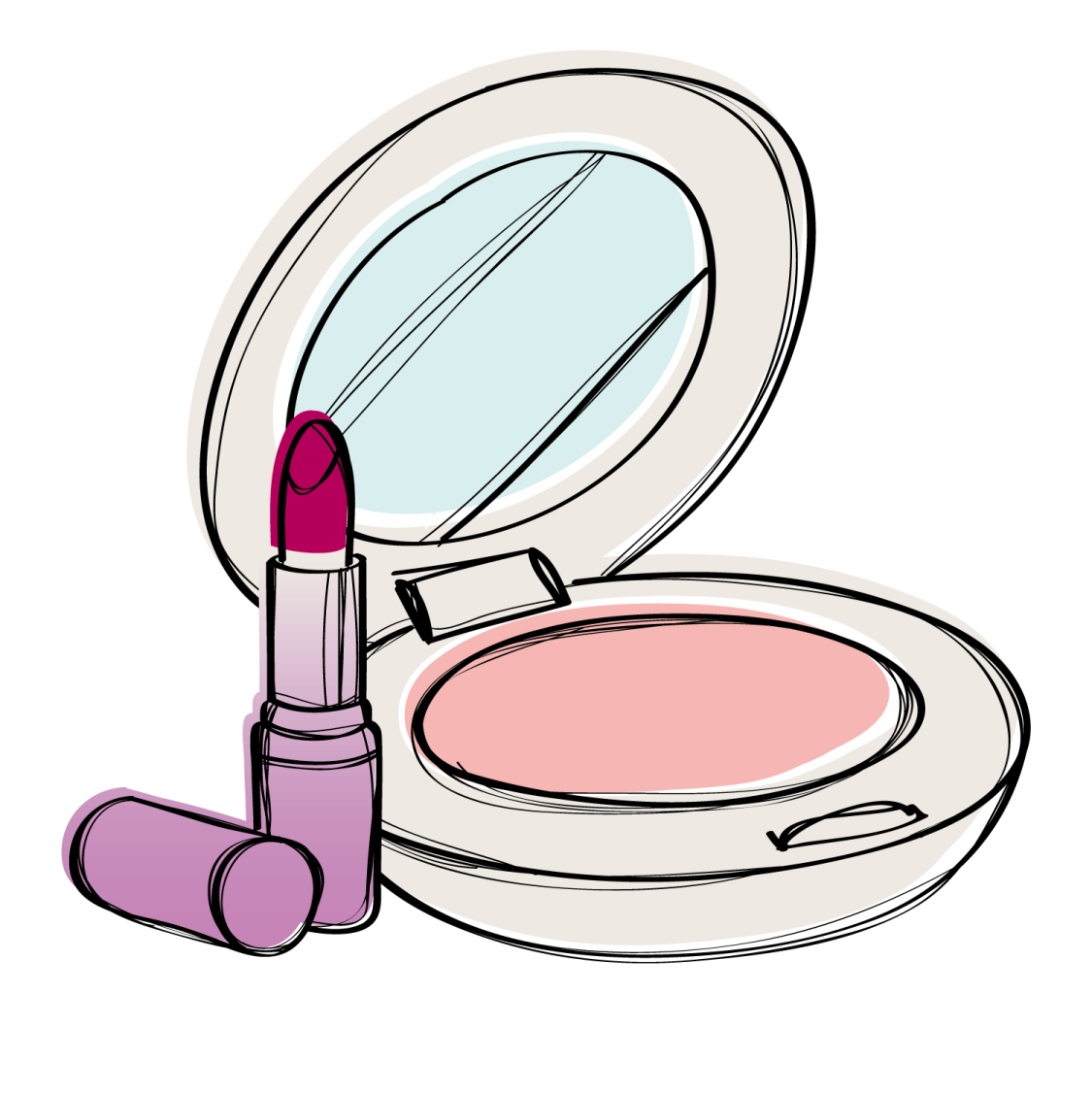 a pink lipstick on a white background