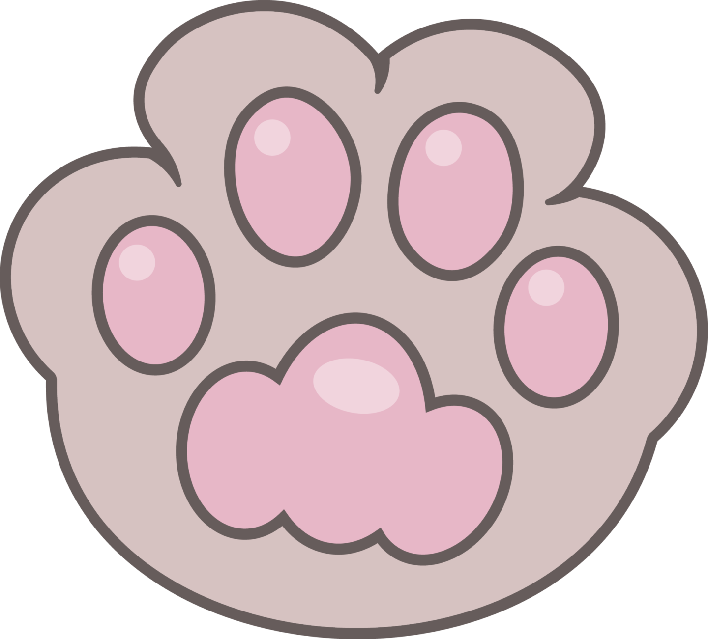a pink paw on a white background
