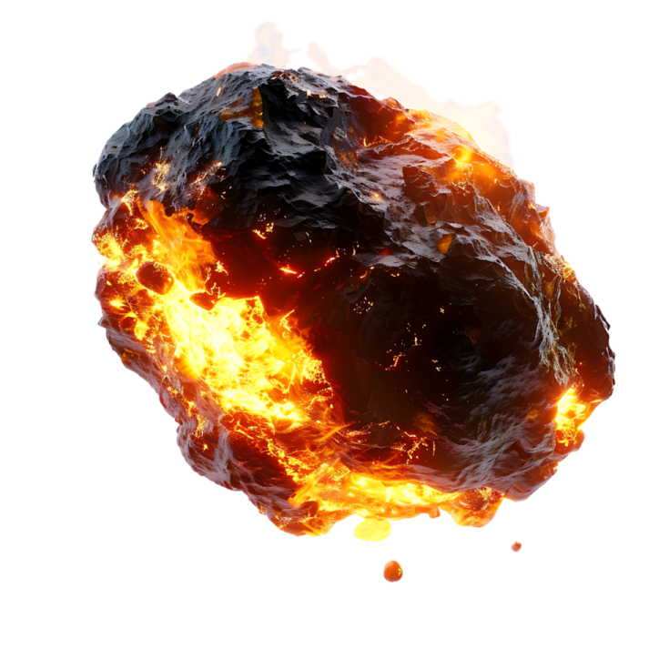 a ball of fire on a white background