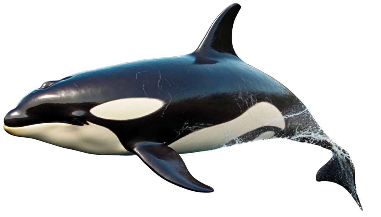 an orca whale is shown in this image